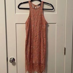 Pink Lace Mini Dress